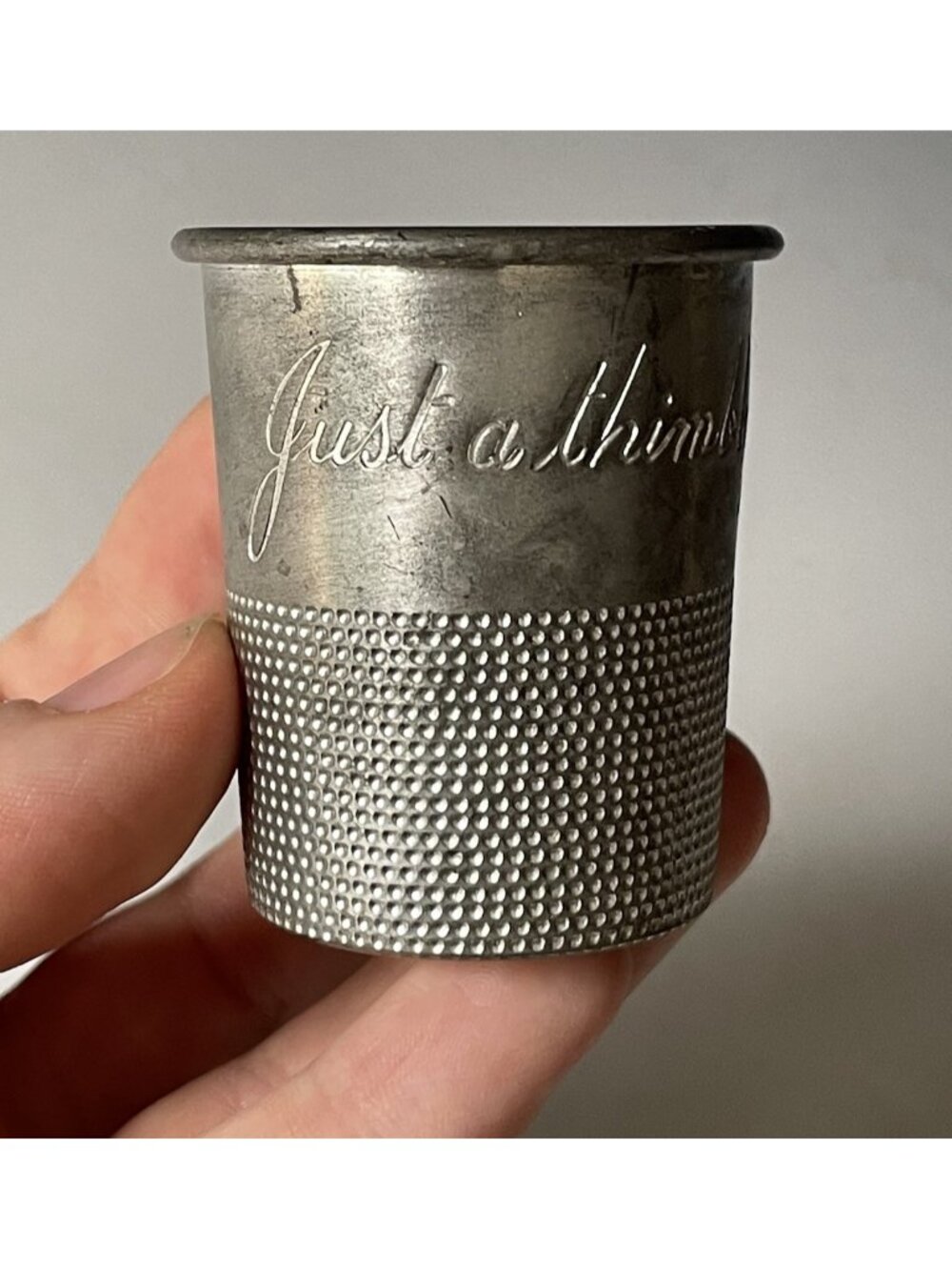Vintage Mid-Century Modern Whimsy Barware 'Thimbleful' Towle Pewter 7609 Measure